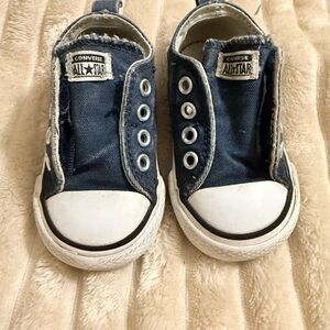 4C Baby Converse Dark Blue Canvas Sneakers